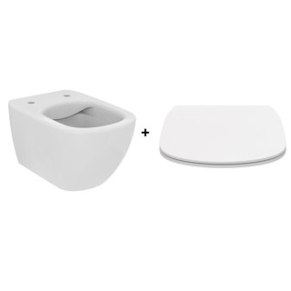 Závesné wc Ideal Standard Tesi New 53,5x36,5 cm, bez splachovacieho kruhu Rimless - biela