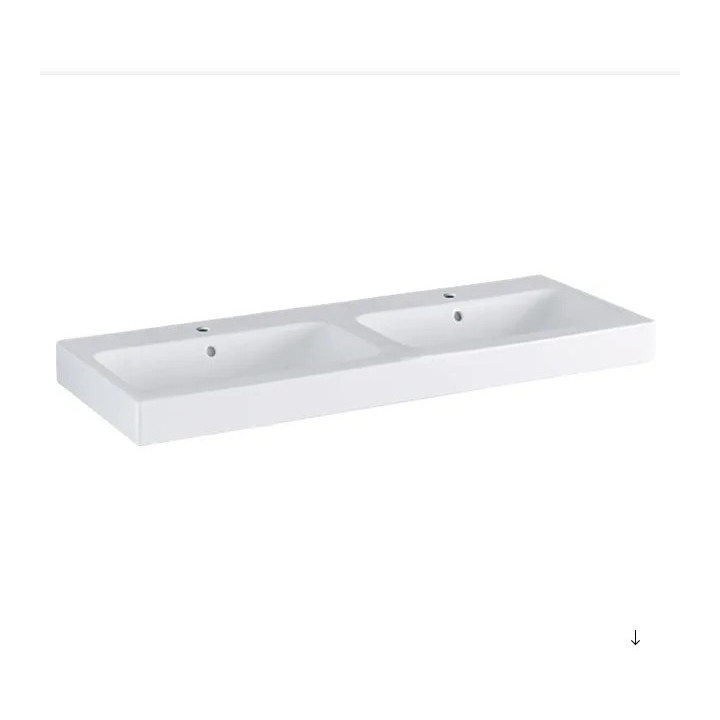 Umývadlo obdĺžniková 120x48,5cm s dvoma otvormi  Geberit iCon, biela