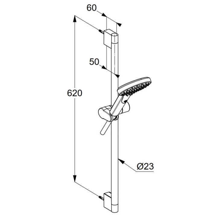 Sprchový set Dual Shower System s termostatom DN15 , Kludi Dive S , čierna matnéný