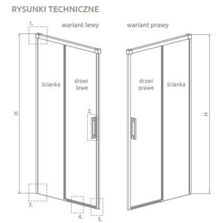 Dverí wnękowe Radaway Idea DWJ 140cm x 200.5cm pravé sklo číre zlato szczotkowane 