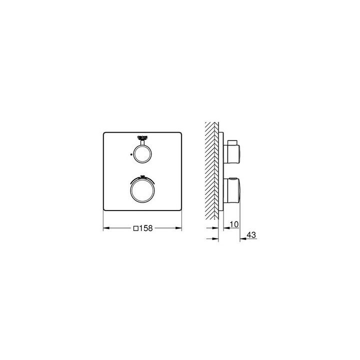 Batéria podomietková Grohe Grohtherm SmartControl termostatická 1-prijímač vody biely