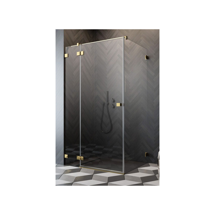 Dverí kúty Radaway Essenza Pro Black KDJ 100, pravé, 1000x2000mm, sklo číre, čierna profil