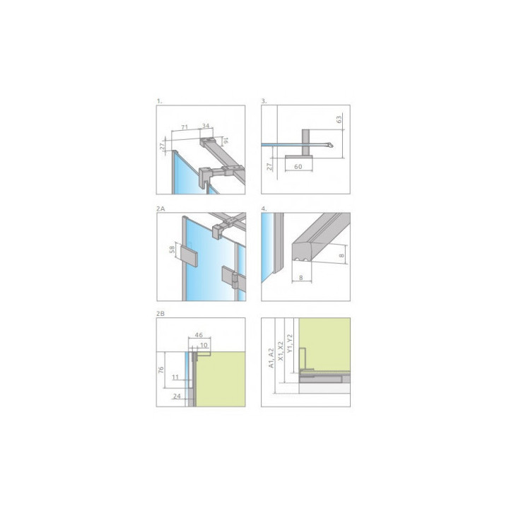 Dverí kúty Radaway Essenza Pro Black KDJ 100, pravé, 1000x2000mm, sklo číre, čierna profil