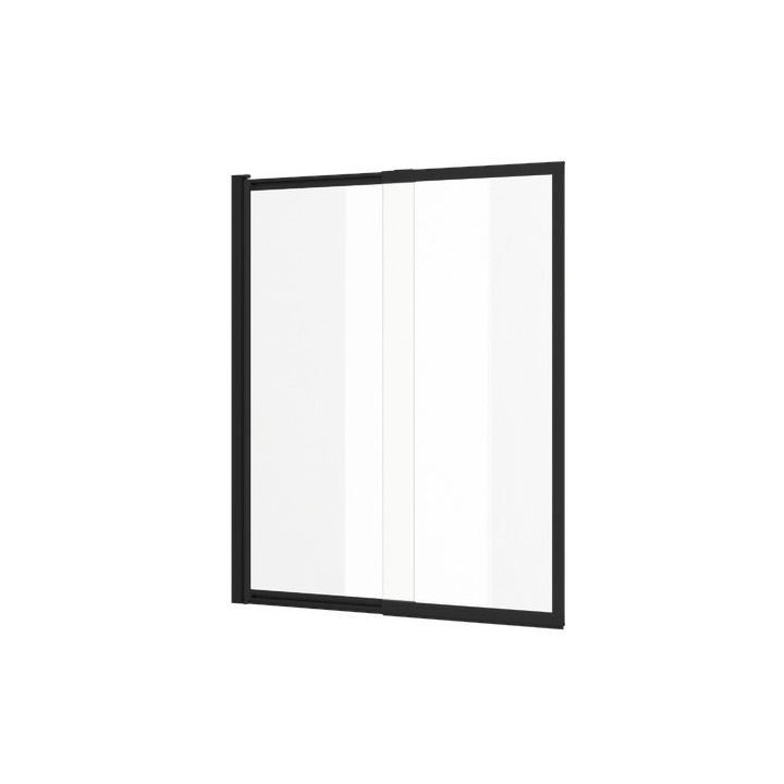 Vaňová zástena Excellent Liner, 110x140 cm, rozsuwany, čierna profil