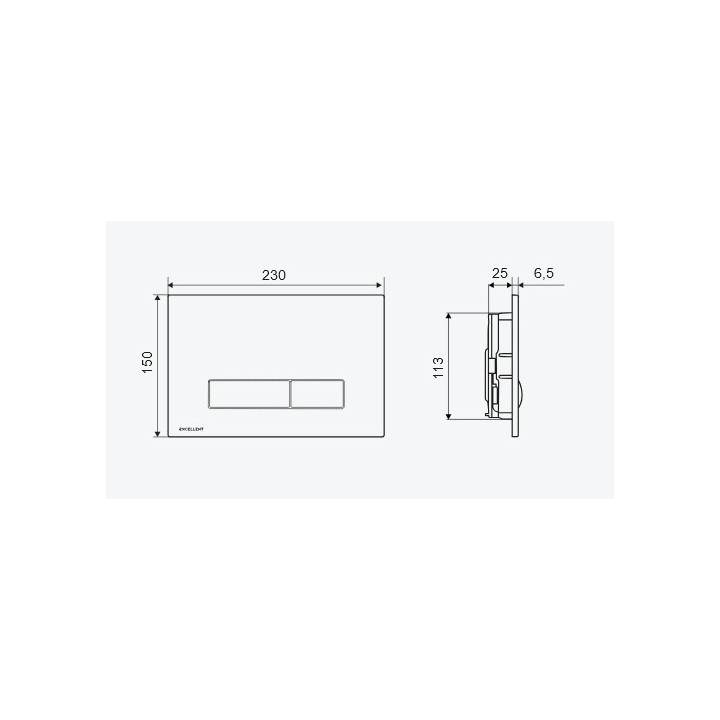 Tlačidlo do stelaża podomietkového Excellent Aurro Fresh, 230x150mm, biely