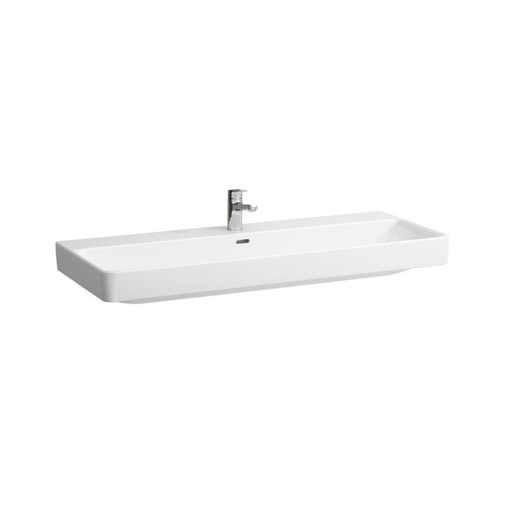 Umývadlo dvojitý stenová jednokomorowa 1200 x 460 jeden otvor na batériu mm Laufen Pro S, H8149650001041