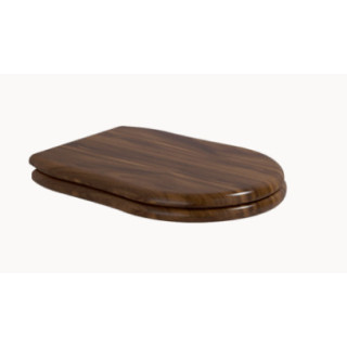 Sedadlo s pozvoľným sklápaním  s sedadlom WC Flaminia Efi 47 x 35 x 5 cm, drevo SOLID, vlašský orech, panty chrómované- sanitbuy