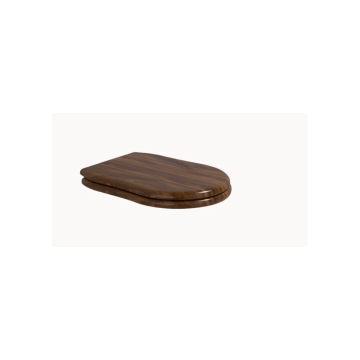 Sedadlo s pozvoľným sklápaním  s sedadlom WC Flaminia Efi 47 x 35 x 5 cm, drevo SOLID, vlašský orech, panty chrómované- sanitbuy