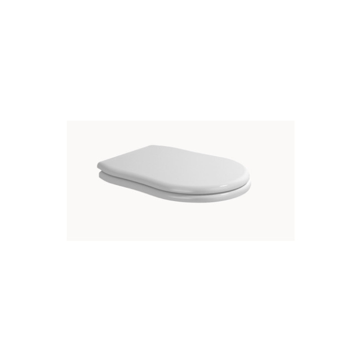 Sedátko s sedadlom WC Flaminia Efi 47 x 35 x 5 cm, drevo/poliester, biela lesklá, panty złocone- sanitbuy.pl