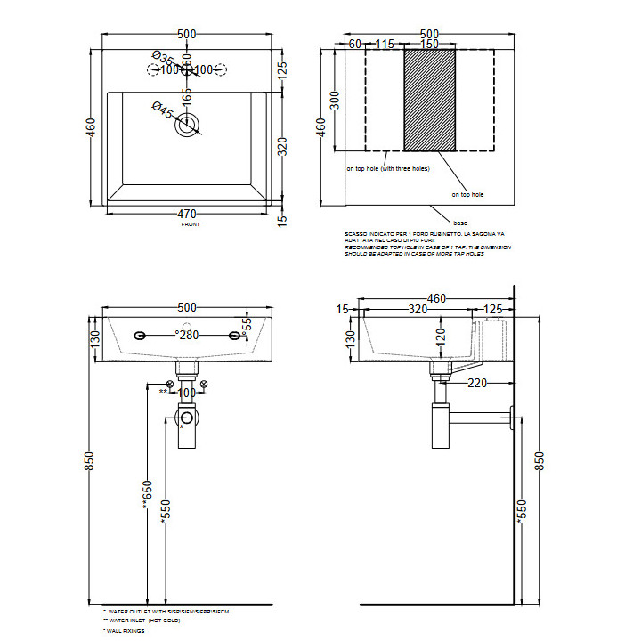 Umývadlo Cielo Shui 40x40x85, voľne stojaca - sanitbuy.pl