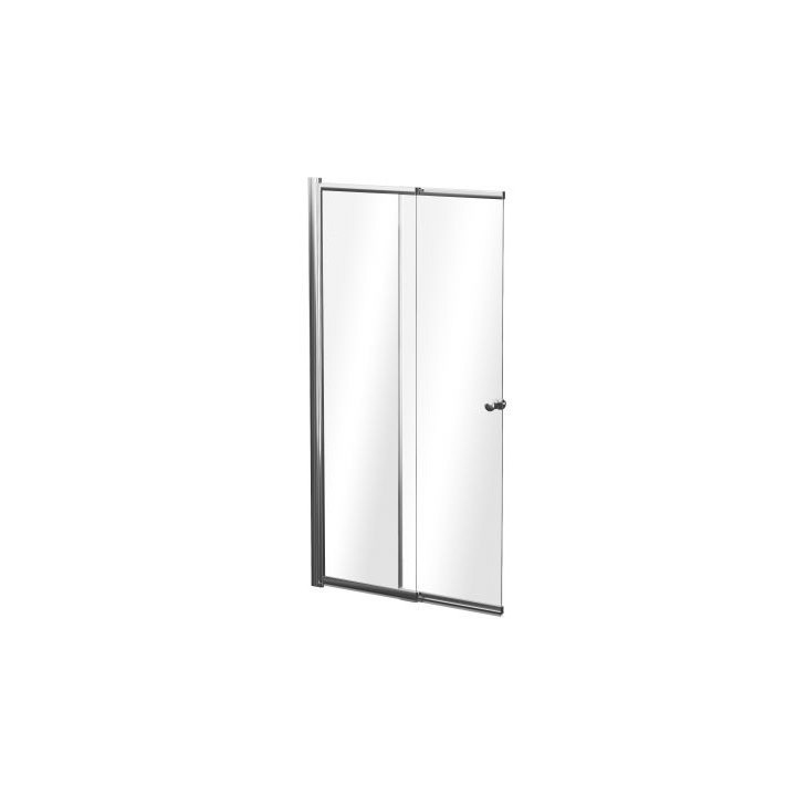 Vaňová zástena Besco Easy Slide Black, 100x150cm, 2-Krídlové, univerzálny, profil čierna matnéný