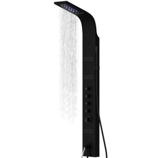 Panel sprchový Corsan KASKADA ,Horná sprcha LED, termostat, čierna