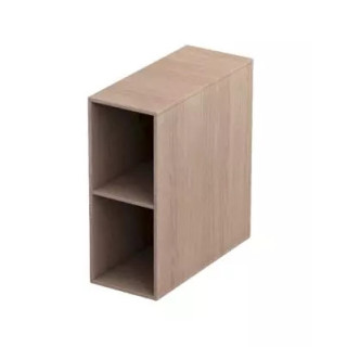Skrinka nízka boczna s košíkom 40cm, Oristo Skagen, biely matnéný