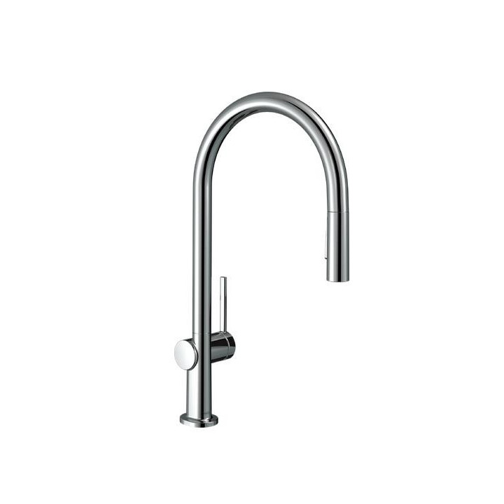 Drezová batéria Hansgrohe Talis M54 220 1jet, na postavení, obracana výtokové rameno, Oceľ Ušľachtilá Finish