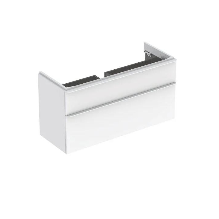 Závěsná skrinkaka podumývadlová Geberit Smyle Square 73,4 cm, s dvoma zásuvkami - grey sand
