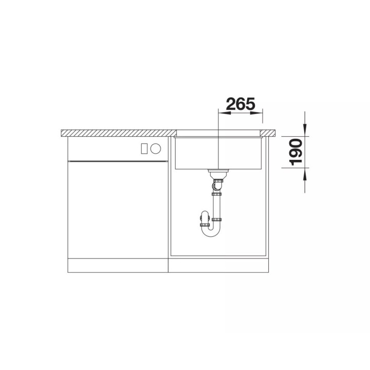 Drez Blanco Subline 500-U Siligranit PuraDur 53x40cm bez zátky automatyczego, biely