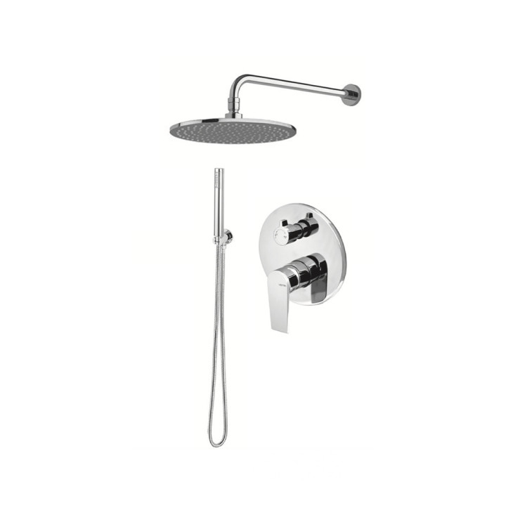 Sprchový set Vema Tiber Steel, podomietkový, 2 výstupy vody, Horná sprcha 25cm, nerez inox