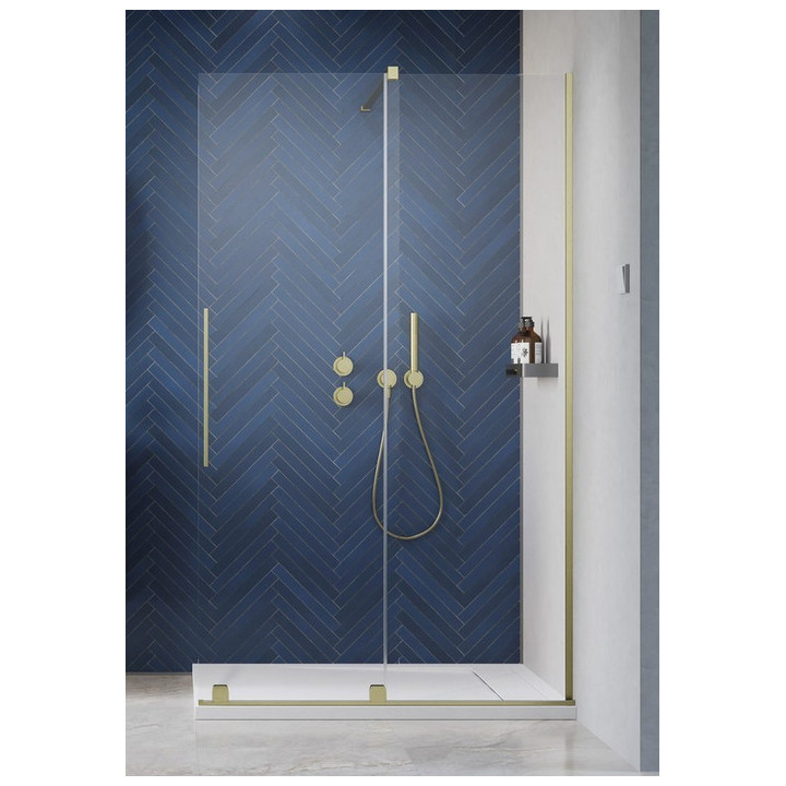 Sprchový kút Radaway Furo-SL Brushed Gold Walk-in 1200x2000 mm, pravé - sklo číre, profil zlatý szczotkowany