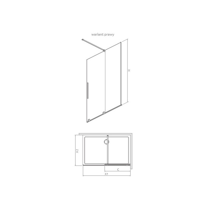 Sprchový kút Radaway Furo-SL Brushed Gold Walk-in 1200x2000 mm, pravé - sklo číre, profil zlatý szczotkowany