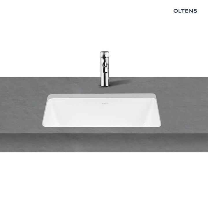 Umývadlo na postavenie na dosku Oltens Hamnes, 60x42,5cm, Oválna, bez prepadu, povlak SmartClean, biela