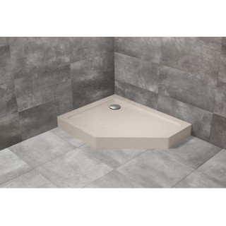 Päťuholníková vanička levý s panelom Radaway Doros PT E Compact 100x80cm biely