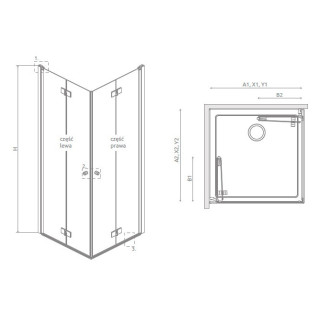 Sprchový kút Radaway Modo X I 120, przejrzysta, 1180x2000mm