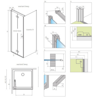 Sprchový kút Radaway Modo X I 120, przejrzysta, 1180x2000mm