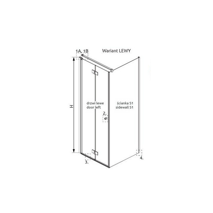 Sprchový kút Radaway Modo X I 120, przejrzysta, 1180x2000mm