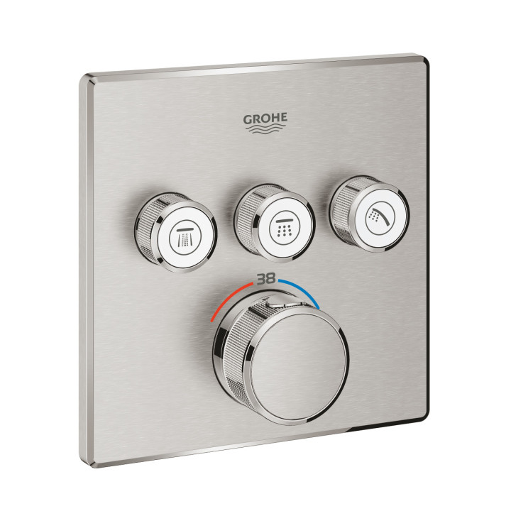 Batéria podomietková Grohe Grohtherm SmartControl termostatická 3-prijímače vody farba nerez