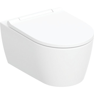Závesné wc WC Geberit ONE, TurboFlush, s sedadlom klozetovým, panel dekoračný: lesklý chróm