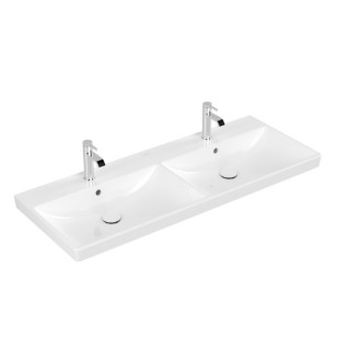 Umývadlo nábytkové, obdĺžniková Villeroy & Boch Avento biela Alpin, 100 x 47 x 16,5 cm, prepad, 2 otwory na baterię, povlak Cera