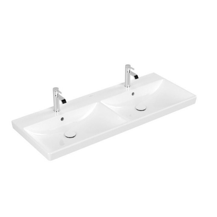Umývadlo nábytkové, obdĺžniková Villeroy & Boch Avento biela Alpin, 100 x 47 x 16,5 cm, prepad, 2 otwory na baterię, povlak Cera