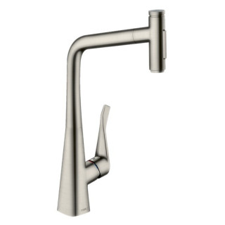 Drezová batéria Hansgrohe Metris Select M71, páková 320, 1jet - brúsená oceľ finish