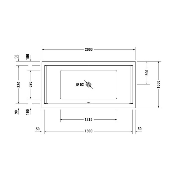 Vaňa s hydromasážou 150x75cm, Duravit Qatego, Combi-System P -  Biely