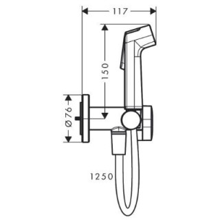 Ručná sprcha Hansgrohe Bidette 1 jet S EcoSmart dla vody studenej s pákou i hadicou sprchovým 125 cm - chróm