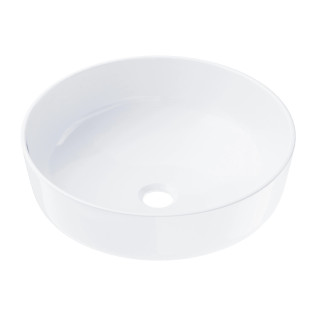 Umývadlo na postavenie na dosku okrągłaCorsan 400x400x160mm s uzáverom klik-klak chróm, biela