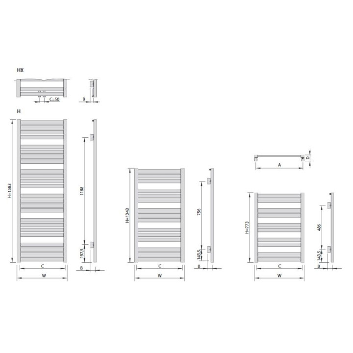 Radiátor Enix Boston (B) 55,5x133,6 cm - farba štandardný- sanitbuy.pl