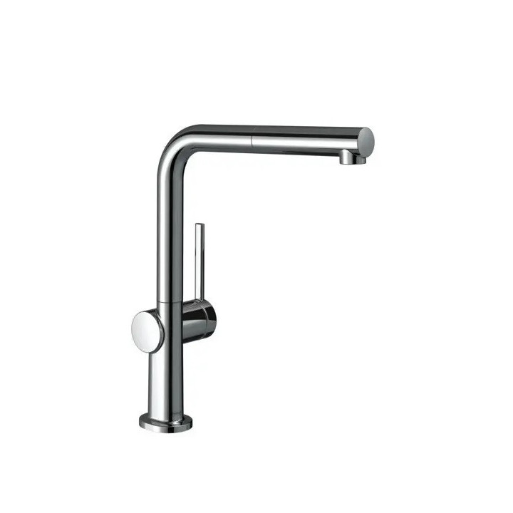 Drezová batéria Hansgrohe Talis M54, páková, s výsuvnou sprchou, 2jet, sBox - čierna kefovaný chróm