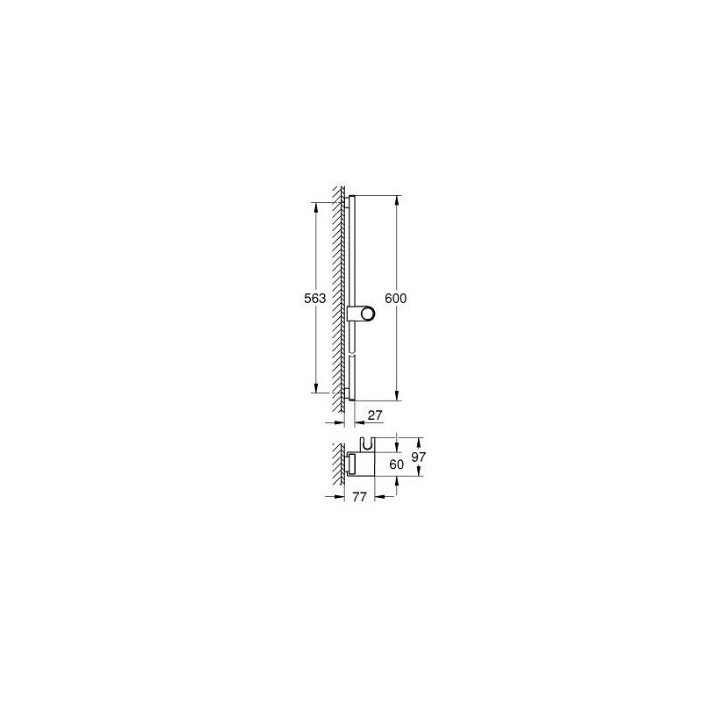 Sprchová tyč Grohe QuickFix Vitalio Universal 900 mm - matte black