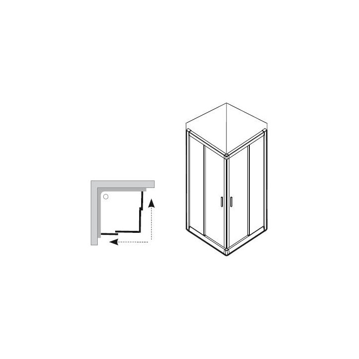 Kabina narożna BLRV2 90 Ravak Blix przesuwna czteroelementowa z wejściem z rogu, biała + transparent- sanitbuy.pl