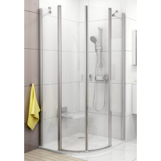 Kabina półokrągła CSKK4-80 Ravak Chrome czteroelementowa, satyna + transparent- sanitbuy.pl
