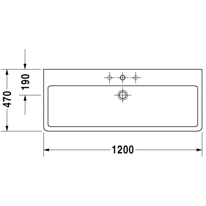 Umywalka Duravit Vero z półką na baterię 1200x470 mm z 1-otworem na baterię- sanitbuy.pl