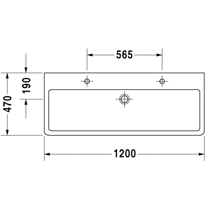 Umywalka Duravit Vero z półką na baterię 1200x470 mm - sanitbuy.pl