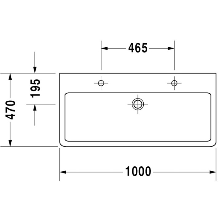 Umywalka Duravit Vero z półką na baterię 1000x470 mm- sanitbuy.pl