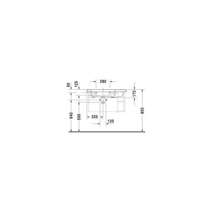  Umywalka meblowa, Duravit DuraStyle, 800x480 mm, komora z lewej strony, 1 -otworowa, Biały Alpin- sanitbuy.pl