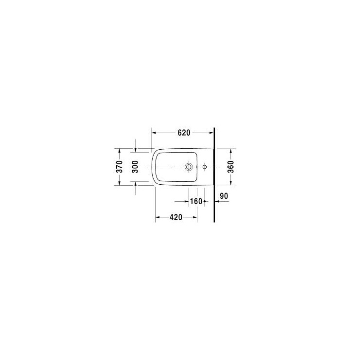 Bidet wiszący, Duravit DuraStyle, 370x620 mm, 1-otworowy, Biały Alpin- sanitbuy.pl
