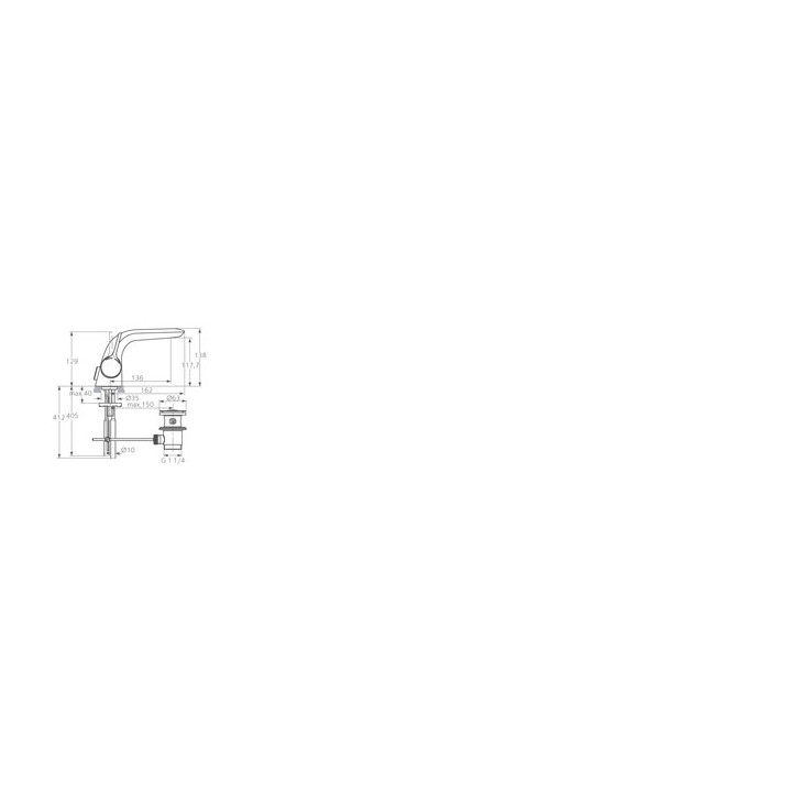 Bateria umywalkowa  Ideal Standard Melange z korkiem- sanitbuy.pl