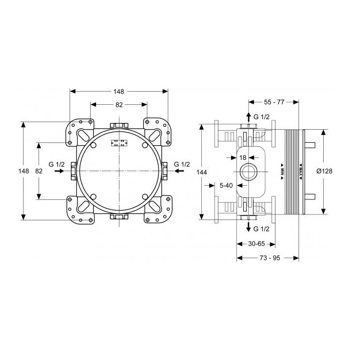 Element podtynkowy  Ideal Standard Easy Box- sanitbuy.pl