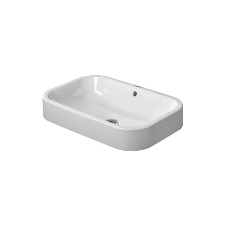 Umywalka stawiana na blat, Duravit Happy D. 600 mm, bezotworowa, Biały Alpin WonderGliss- sanitbuy.pl