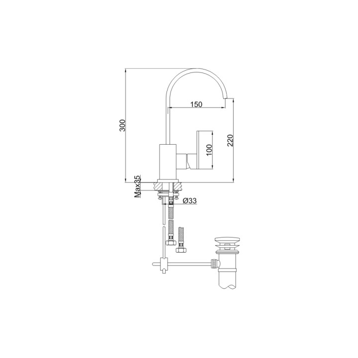 Bateria umywalkowa Kohlman Nexen-S wysoka- sanitbuy.pl